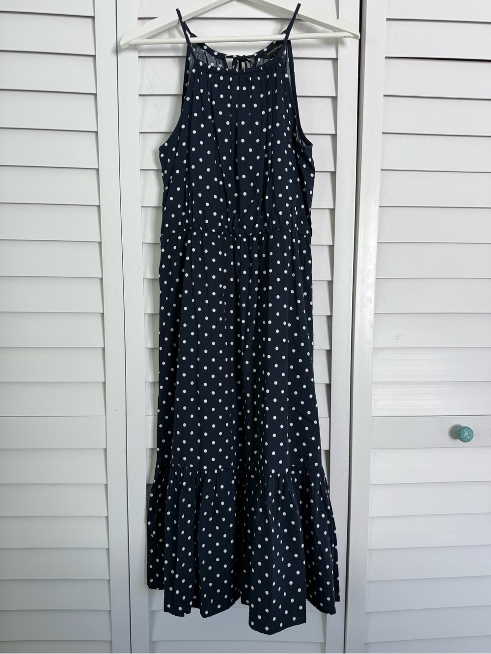 Banana Republic Navy Polka Dot Midi dress